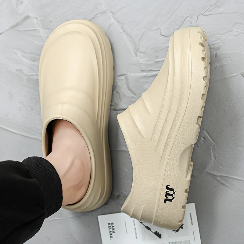 Baotou Slippers Men Wearing Lazy Shoes Fashionable One Foot and Half Support Single Shoes Beach Fishing Work Safety
