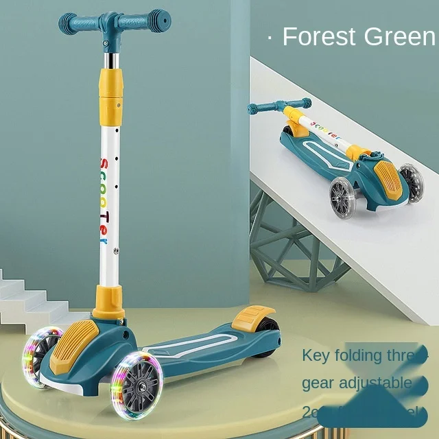 Children's Kick Scooter Folding Skateboard Kids Adjustable Height Flashing Light 3 Wheels Foot Scooters Boy Girl Scooter Gifts 5