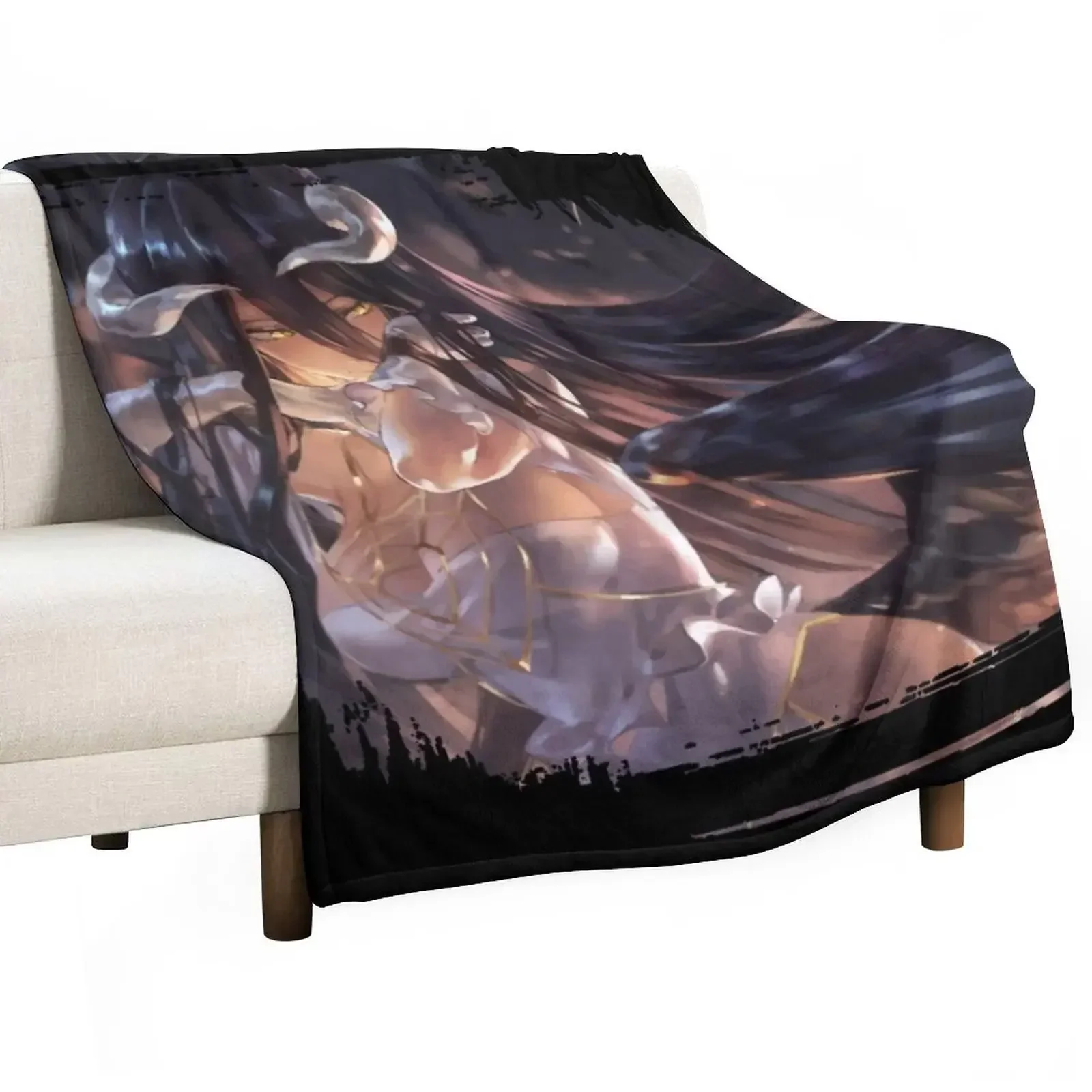 

Albedo - Overlord Throw Blanket blankets ands Flannel manga Extra Large Throw Blankets