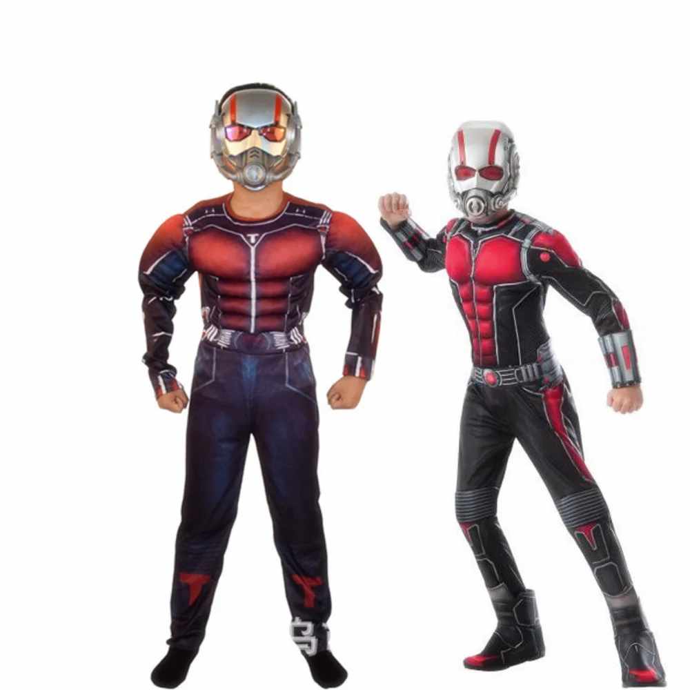 Ant-Man Kids Muscle Tute Costumi Cosplay Superhero Antman Muscle Body Con Maschera Halloween Christmas Party Gift