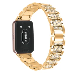 Elegant Metal Bling Jewelry Replacement Band for Women - No Gap Strap Bracelet Wristband (Gold)