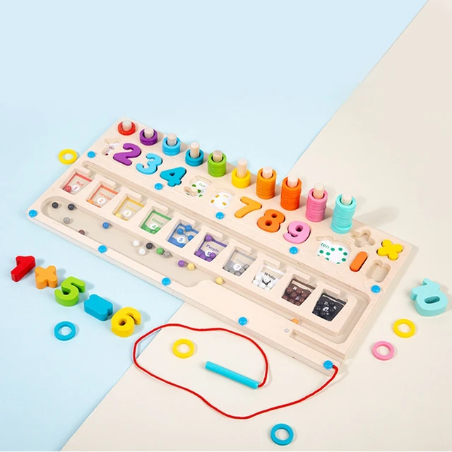 Introducing the 3 In 1 Montessori Wooden Bead Moving Logarithmic Board Magnetic Pair Toys – A Perfect Early Education Baby Toy