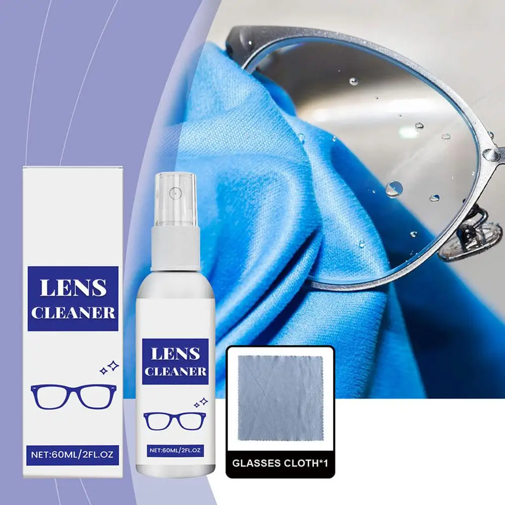 60ml Lens Cleaner Glasses Sunglasses Eyeglass Cleaning Supplies Eyewear Accessories Spray Cleaner Solution Glasses Bottle H B6i8