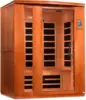 Indoor Sauna Room with Tempered Glass, Dynamic Lugano 3-Person Low EMF (Under 8MG) FAR Infrared Sauna (Canadian Hemlock) 1