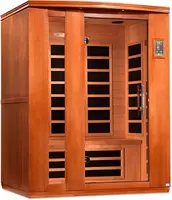 Indoor Sauna Room with Tempered Glass, Dynamic Lugano 3-Person Low EMF (Under 8MG) FAR Infrared Sauna (Canadian Hemlock) 1