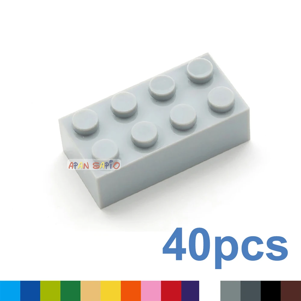 40 stücke Bausteine DIY dicke 2x4 Punkte 16 Farbe Ziegel Größe Kompatibel Mit 3002 kinder spielzeug pädagogisches für kinder
