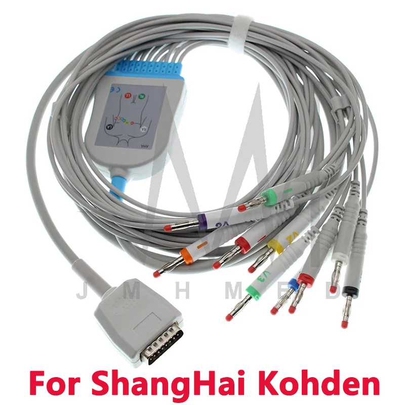 

Совместим с ShangHai Kohden EKG Monitor,ECG(6511/6151),8110 P/K,6353,6403,6504 10 Lead ECG Cable, без дефибриллятного резистора.