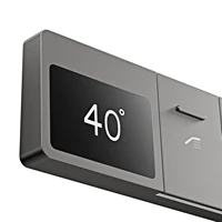 หรูหราปืนทองเหลืองสีเทาเพดานฝักบัวอาบน้ําอุณหภูมิคงที่ระบบจอแสดงผลดิจิตอล LED น้ําร้อนและเย็นฝังก๊อกน้ําห้องน้ํา 6