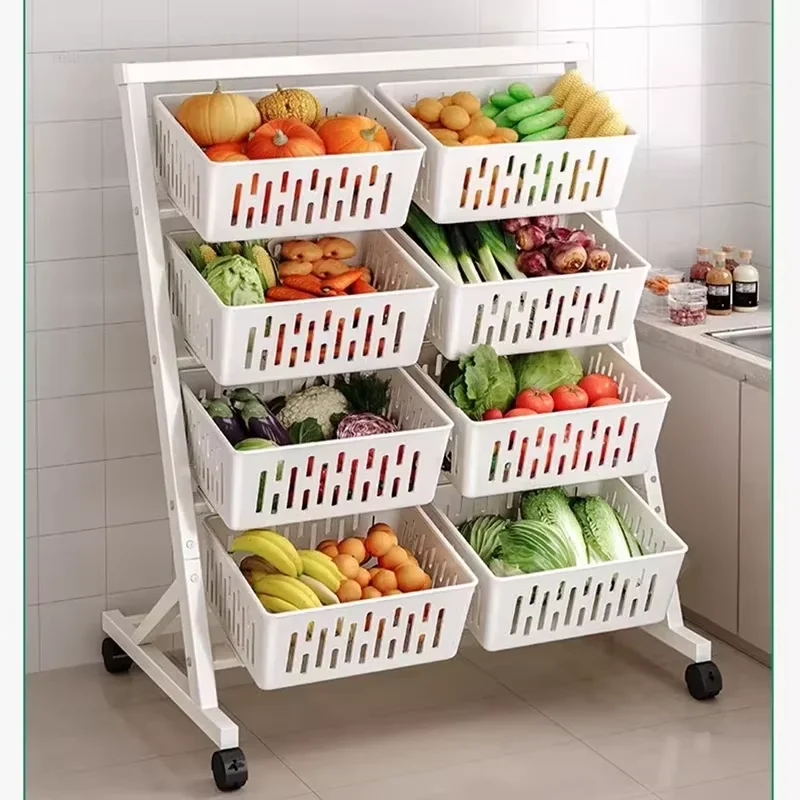 Creative Carbon Steel Trolley for Kitchen Household Floor Trolley Cart with Wheels European Light Luxury Hand Cart for Balcony H