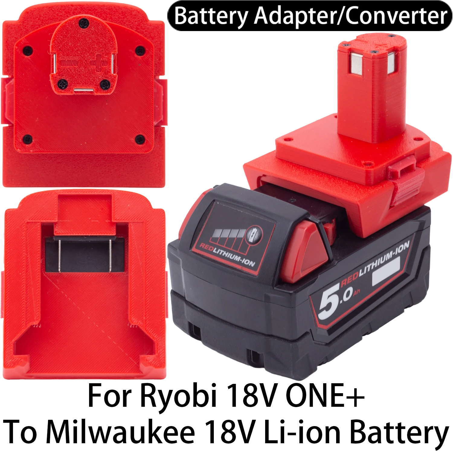 Ryobi 18V ONE+ 리튬 이온 공구용 배터리 어댑터 - Milwaukee 18V..