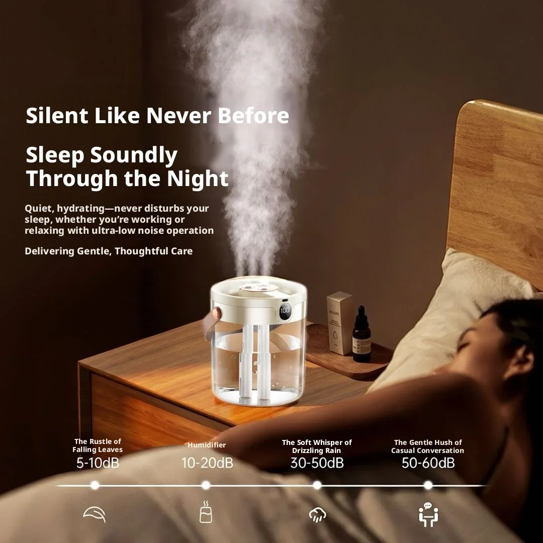 Triple Spray Humidifier Quiet Large Mist Volume Large Capacity For Bedroom Living Room Office Home Safe For Pregnant Women Baby 4
