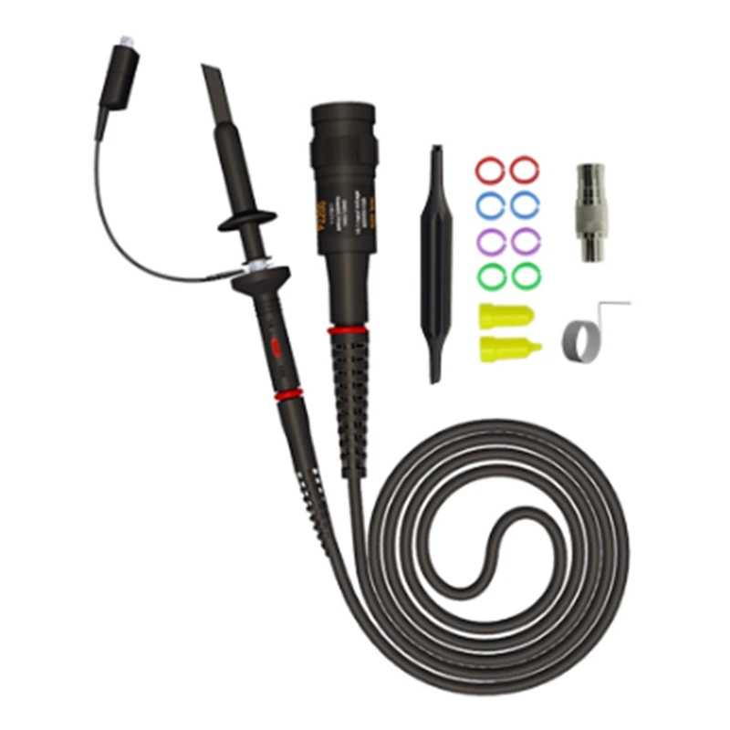 Oscilloscope Clip Probes 200Mhz Fully Insulated BNC End Probe With Accessories Kit 1X 10X