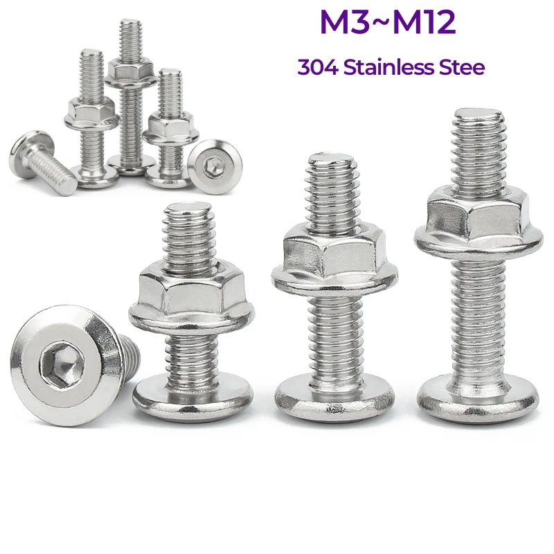 M 10x1 25 Ssd Ps5 FandWay 410 Pezzi Viti Testa Bottone Brugola,M2 Kit Di Bulloni E Dadi Con Rondelle,Viti A Esagono Incassato Viti A Macchina Acciaio Inox 304 Con 1 Chiavi Per - Foto 5