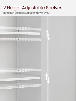 VASAGLE Bathroom Floor Storage Cabinet, Bathroom Storage Unit With 2 Adjustable Shelves, Bathroom Cabinet Freestanding, 11.8 5