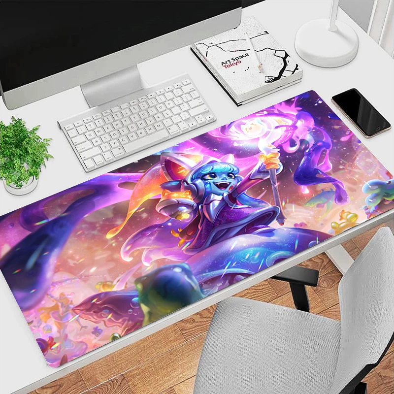 League of Legends Mouse Pad Kawaii Lulu Desk Mat PC Gaming Accessories Cute Keyboard Pad Anime Gamer Cabinet Mousepad XXL Carpet