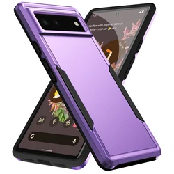 Shockproof Hybrid Dual Layer Phone Case - Sleek Protective Cover - Pixel 6 Pro (Purple black)