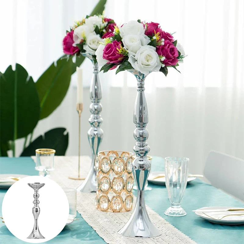 White Candle Holder Dinner Flower Rack Wedding Centerpiece Event Vase Decoration 