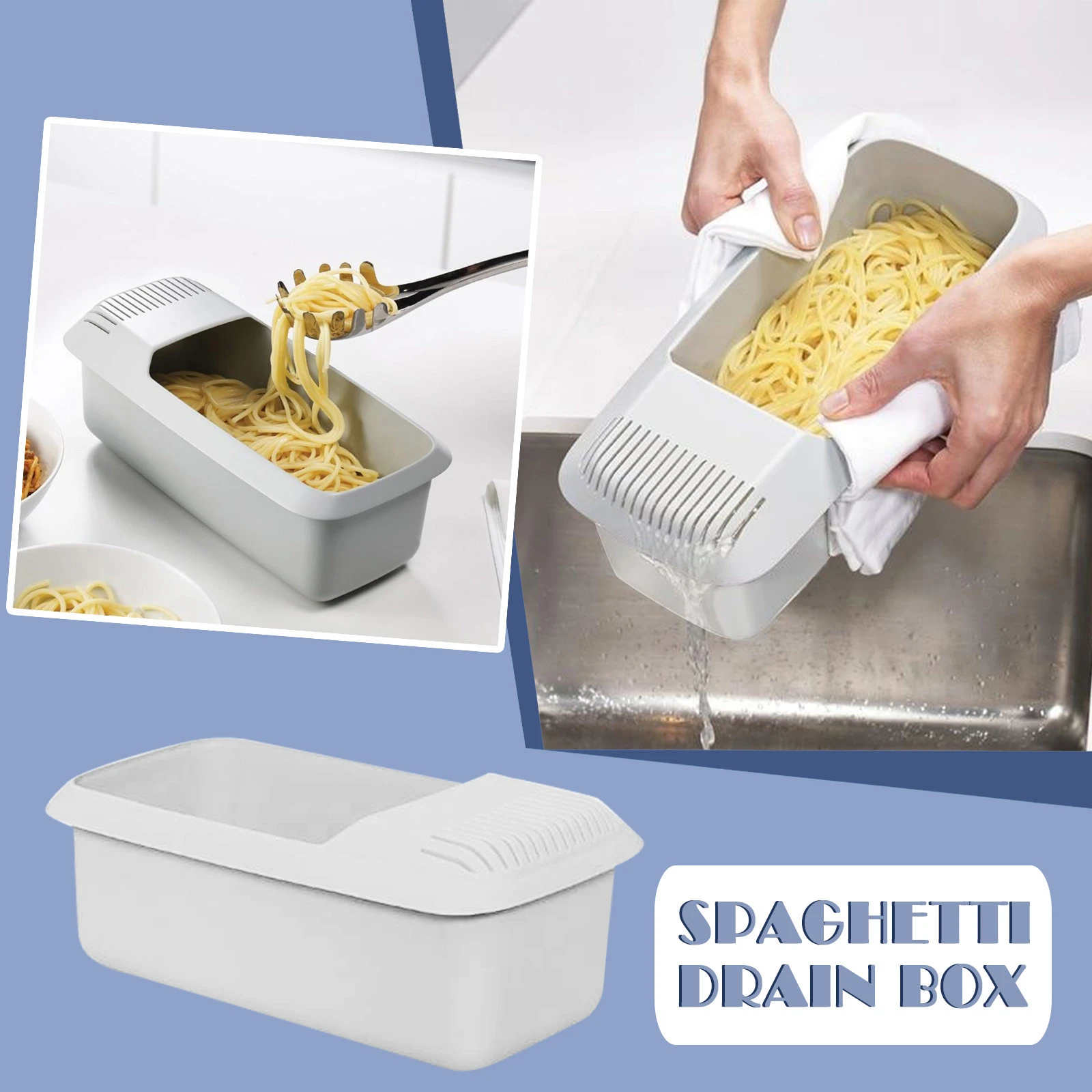 Microwave Pasta Cooker With Sieve Heat Resistant Pasta Boat Steamer
