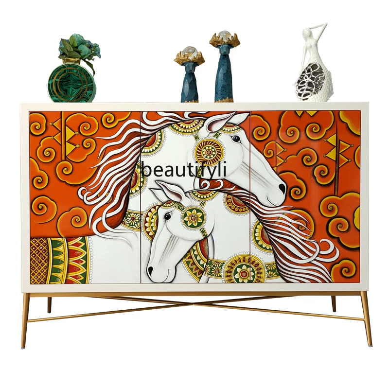 

American Style Hallway Hallway Simple Modern Light Luxury Sideboard Cabinet Entrance Entrance Decoration Shoe Cabinet furniture