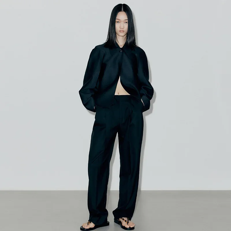 

Женский шерстяной свободный пиджак, маленькая верхняя одежда, куртка, шерстяное пальто, модель Y2k на весну и осень 2024