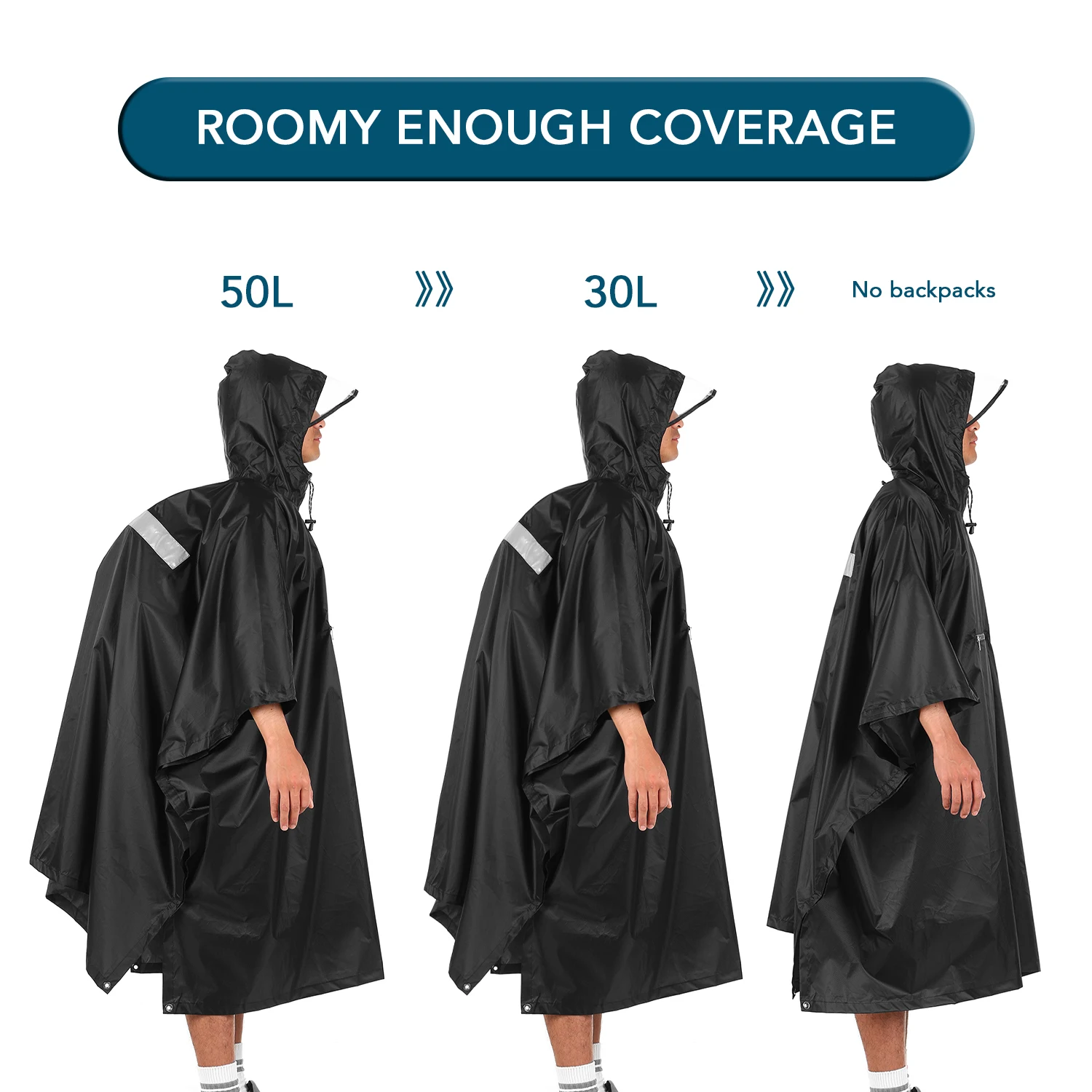 【Sale】rain poncho Lixada Hooded Rain Poncho Waterproof Raincoat Jacket Cycle Rain Cover for Outdoor Camping Hiking Fishing