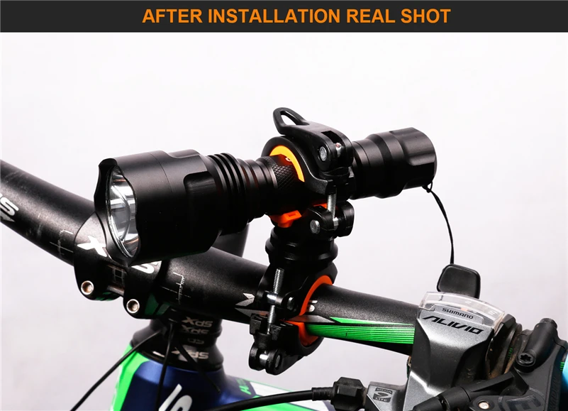 Se997d0020c5544c9845564383420f458g Bike Light Bracket Multifunctional 360 Degree Rotatable Bicycle Lamp Holder LED Flashlight Stand Cycling Accessories Mallzona