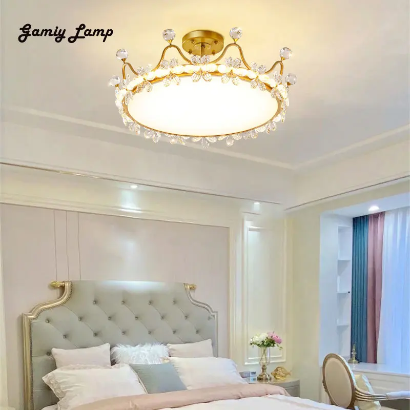 

Modern Crystal LED Pendent Lamp For Bedroom Living Badroom Room Indoor Home Decoration Gold Bright Chandelier Luxurious Fixture