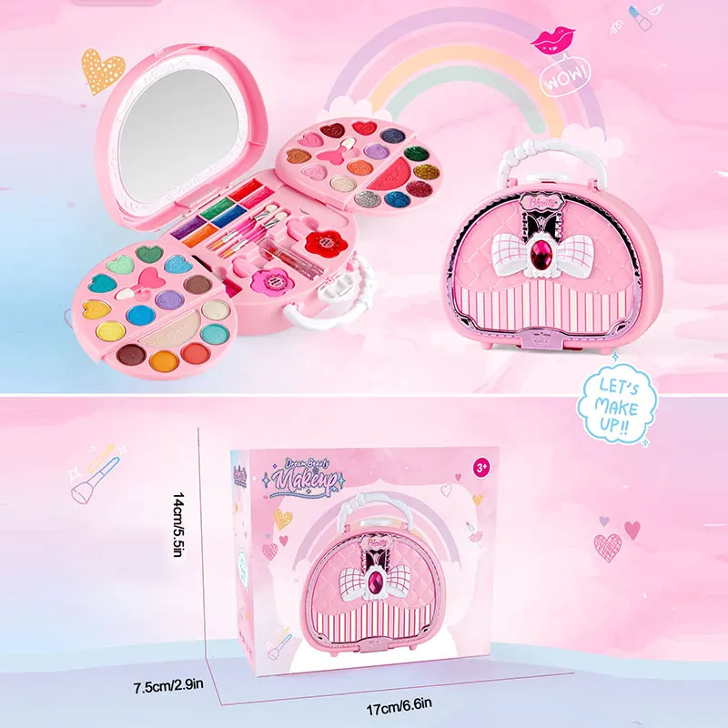 Kids Makeup Kit For Girl, Real Washable Non-Toxic Girls Makeup Kit