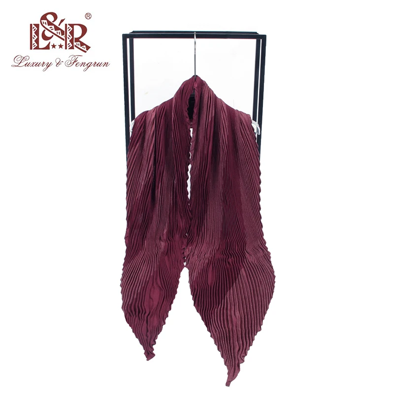 

2023 Cashmere Women Pleated Scarf Winter Wrinkle Pashmina Shawls Cashmere Thick Wraps Lady Foulard Warm Scarves Bufanda Stole