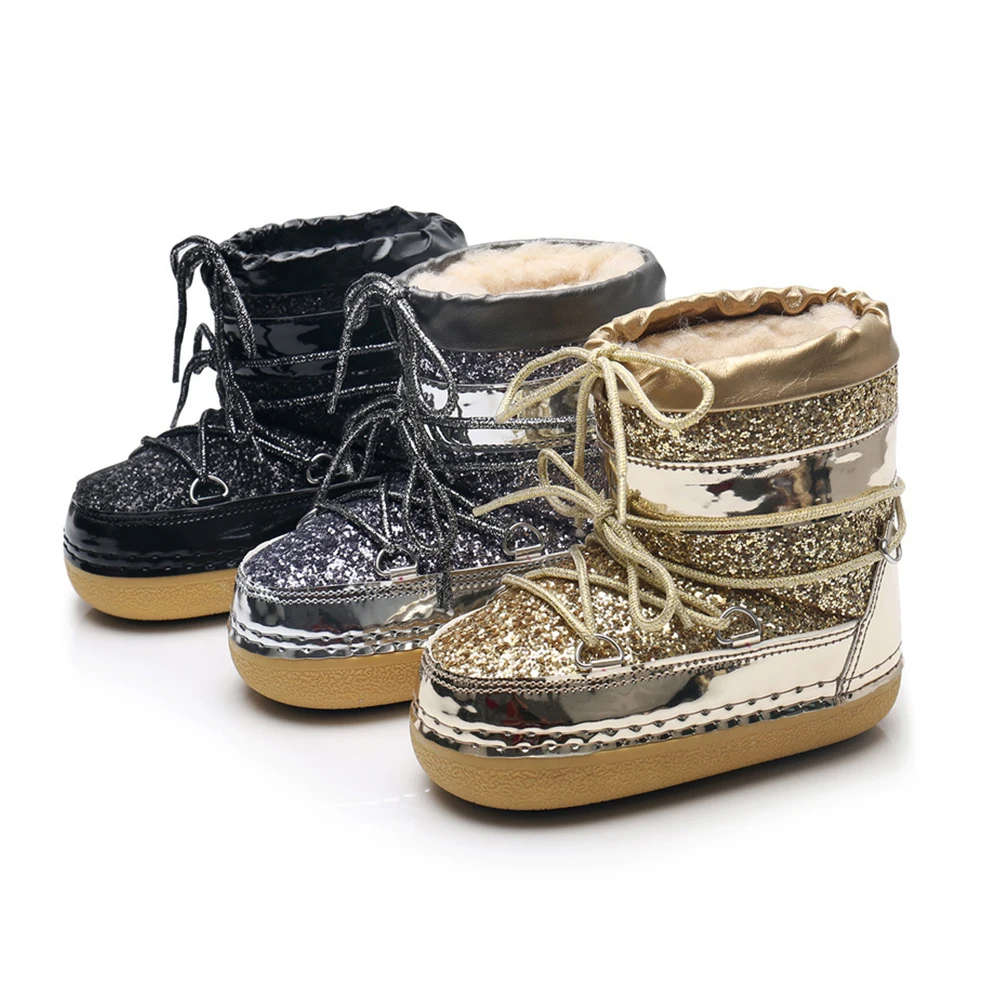 

Snow Boots For Women 2023 Winter Warm Plush Ankle Booties Non Slip Cotton Padded Shoes Woman Waterproof Platform Space Boots