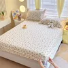 1pc Bedsheet with Elastic Band Pure Cotton Fitted Cover Adults Kids Bed Cover Home Mattress Protector couvre lit (No Pillowcase) 2