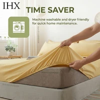 Drap-housse en coton IHX avec bande élastique, protège-matelas pour lit simple, double, king, queen, 140/150/160/180/200, taille personnalisée 1