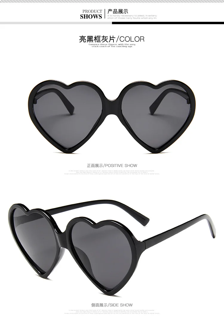 2024 neue Trendy Große Herz Form Sonnenbrille Frauen Sexy Mode Übergroßen Sonnenbrille Für Weiblich Männlich Party Reise Shades Brillen – Detail 6