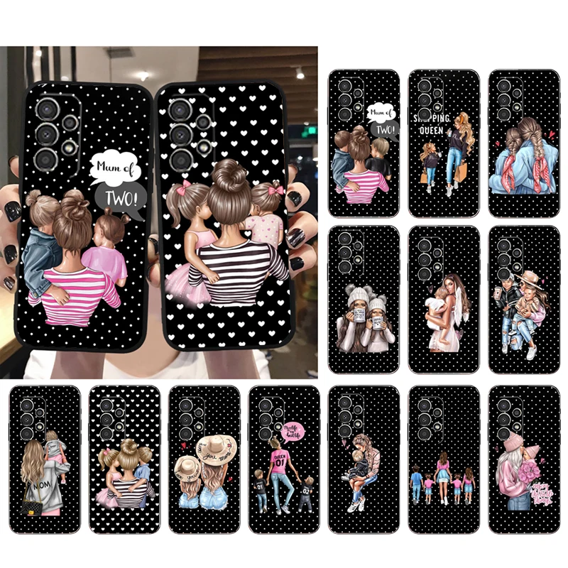

Mama Mom Son Daughter Phone Case for Samsung Galaxy Galaxy A73 A13 A14 A32 A71 A33 A52 A53 A72 A51 A22 A23 A34 A54 Funda