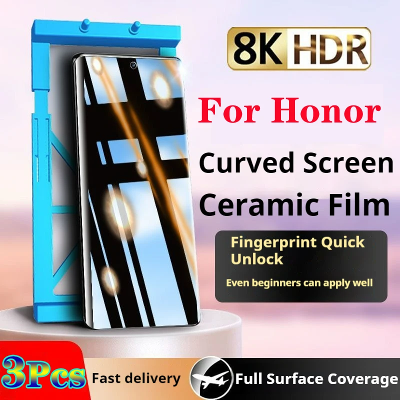 

Изогнутая Защитная пленка для экрана Honor 70/60 pro, керамическая пленка для Honor Pro/30Pro HD, полное покрытие, защита от взгляда