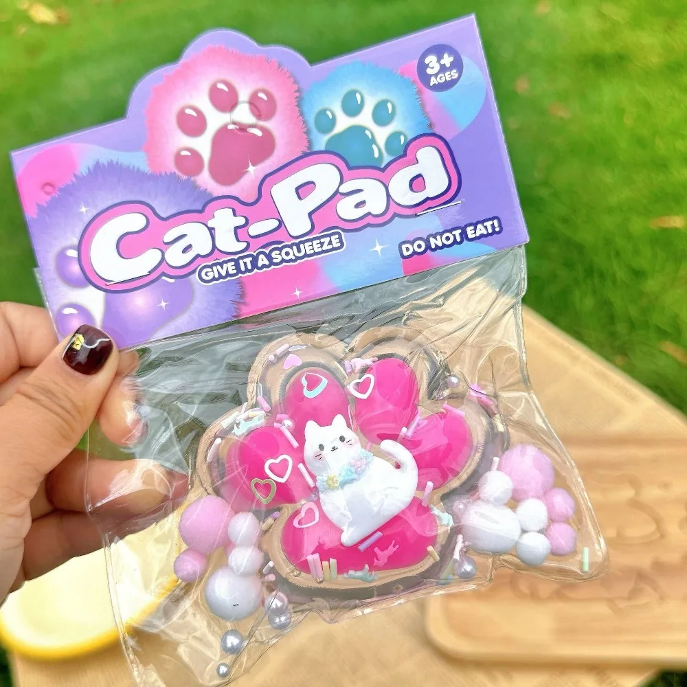Funny Cute Squeeze Cat Paw Toys Soft TPR Pinching and Decompressing Cat Paw Sticky Relief Relax Toys Squeeze Toy Gift 2
