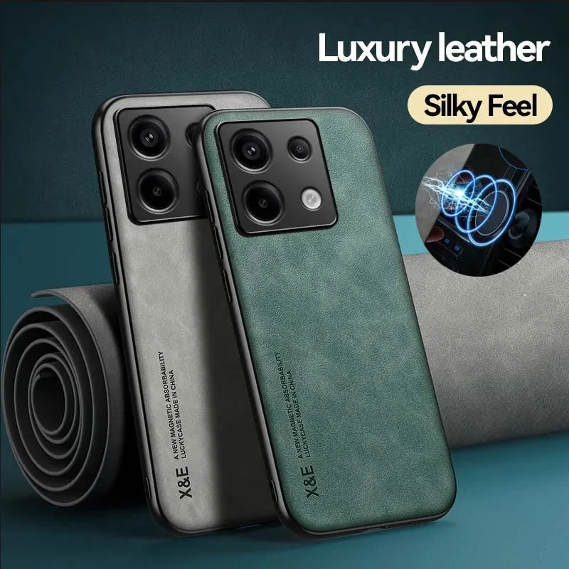 Redmi Note 13 Pro Plus 12 Pro Poco 케이스, 럭셔리 내장 마그네틱 자동차 거치대 보호 휴대폰 케이스, F6 X6 X5 Pro 13T