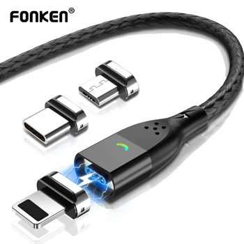 FONKEN 마그네틱 충전 케이블, 마이크로 USB 충전 케이블, 샤오미 삼성 아이폰 휴대폰 케이블
