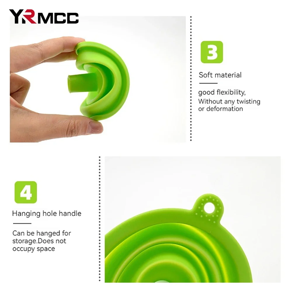 Foldable Silicone Engine Oil Funnel - Portable Car & Motorcycle Accessory