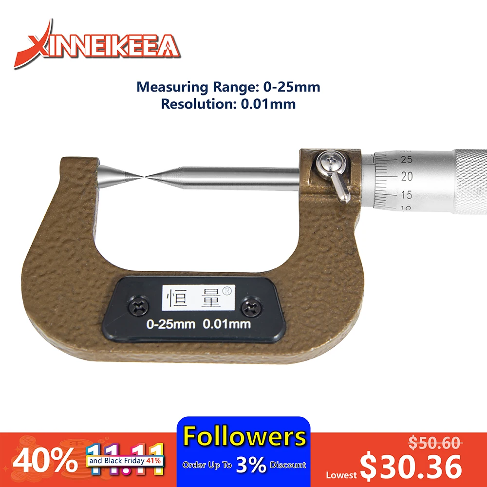 0-25mm-Double-Tip-Mechanical-Outer-Diameter-Micrometer-Measurement ...