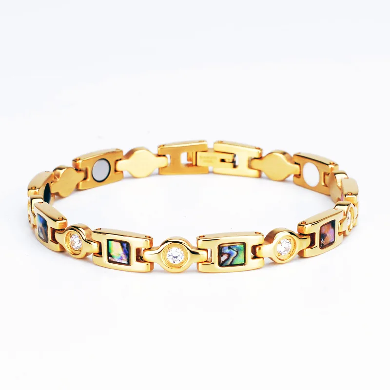 Abalone Shell Titanium Steel Energy Bracelet Magnetic Energy Anti-oxidation Anti-radiation Healthy Ladies Bracelet