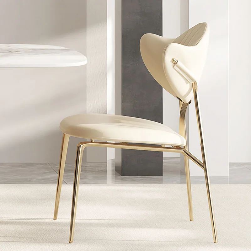 

Lounge Designer Leather Dining Chairs Luxurious Nordic Restaurant Chairs Home Backrests Living Room Sillas Home Furniture AA
