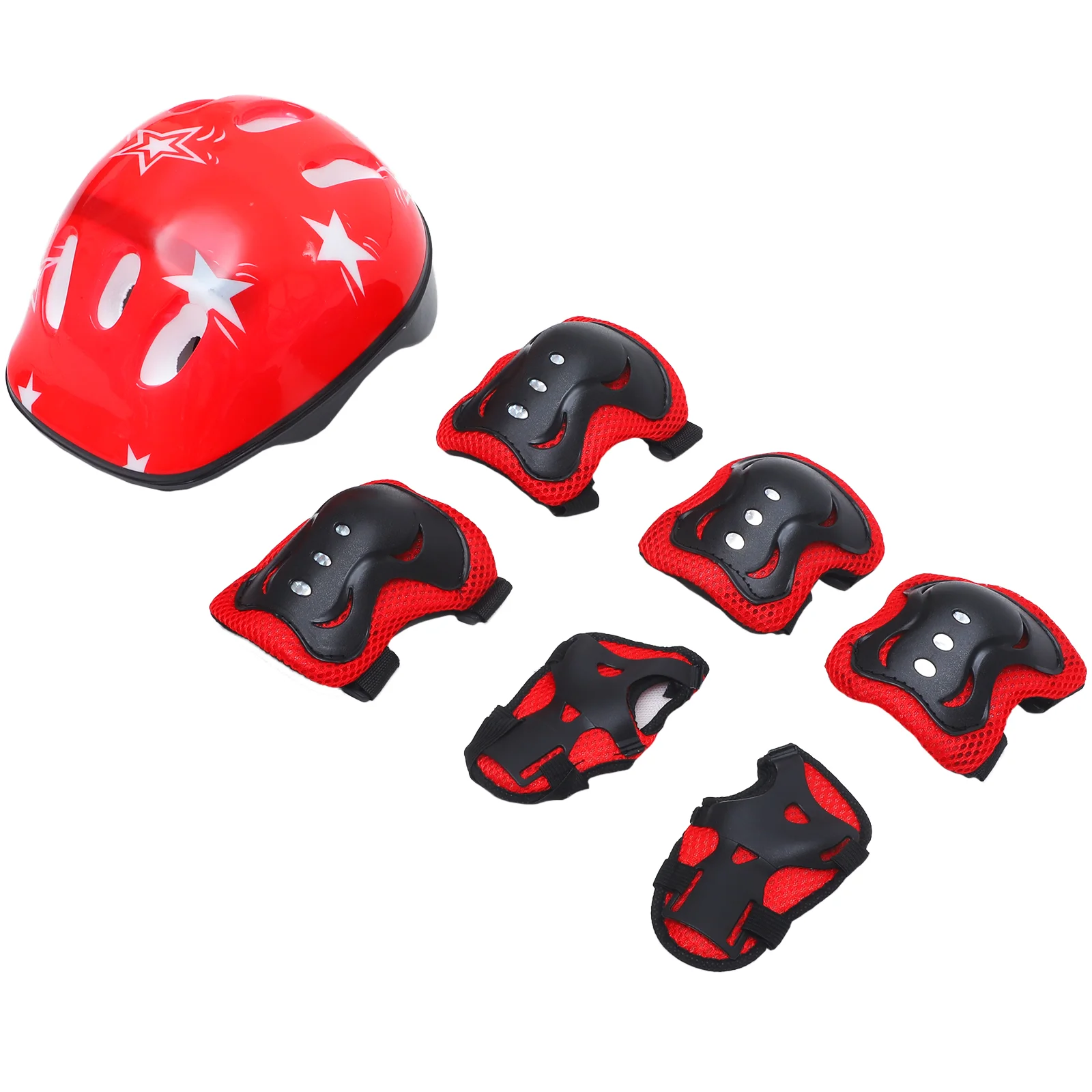 

Adjustable Kids and Protective Gear Set for Skateboarding and Sports (Red)