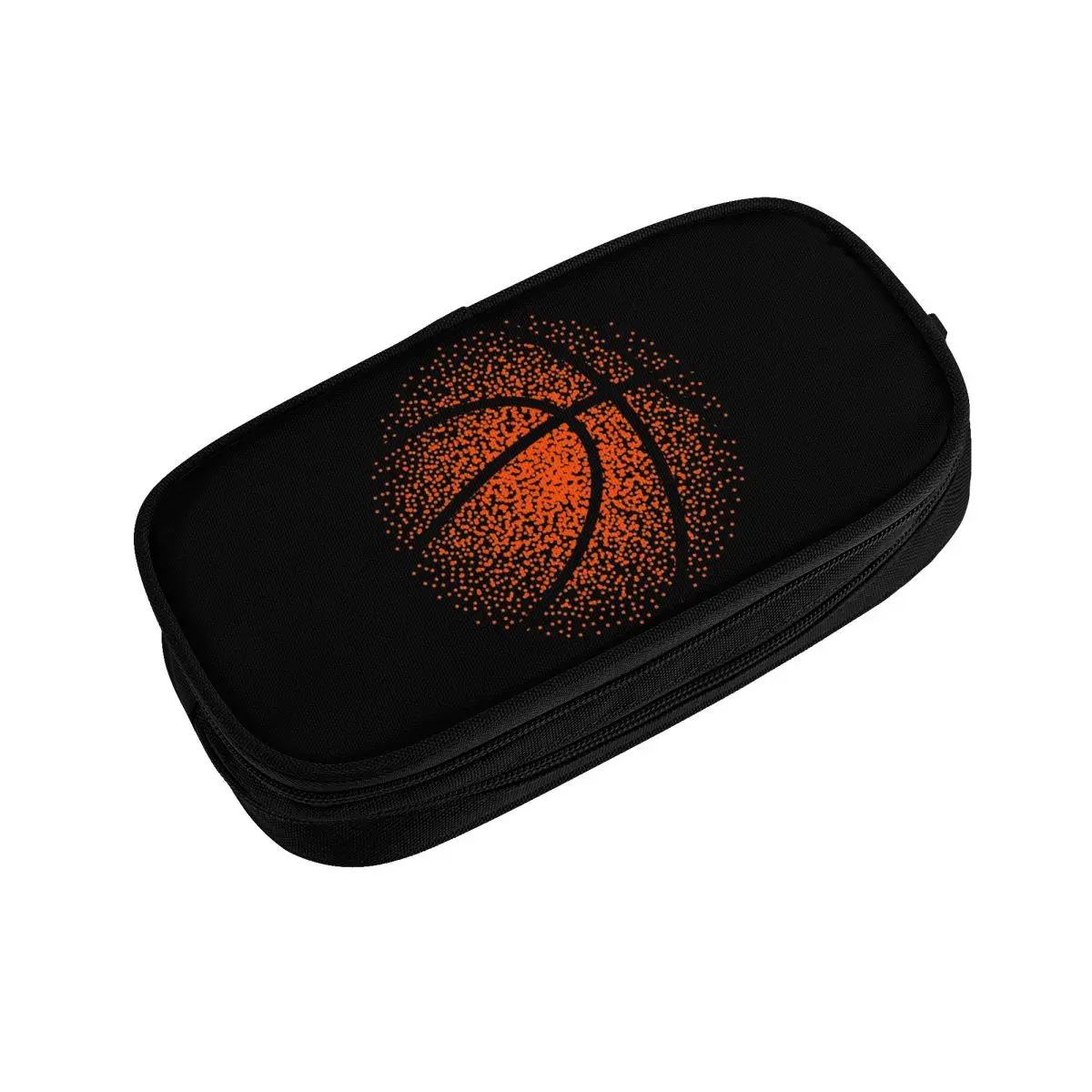 Cute Basketball Dots Round Pencil Cases for Girls Boys Large Storage Physical culture Pencil Bag School Supplies