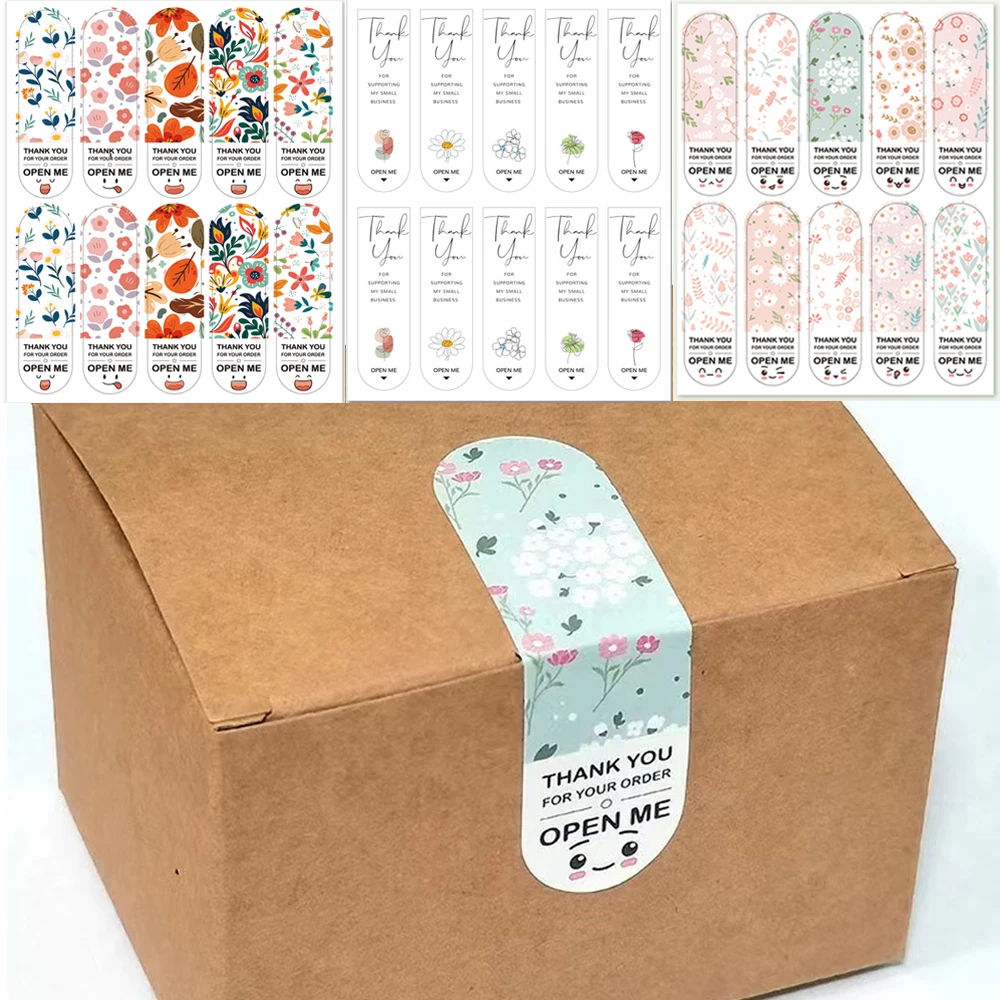 Thank You for Your Order Sticker for Gift Packaging Decoration Sealing Labels 100pcs 2x7cm Open Me Cute Scrapbook Sticker Tags