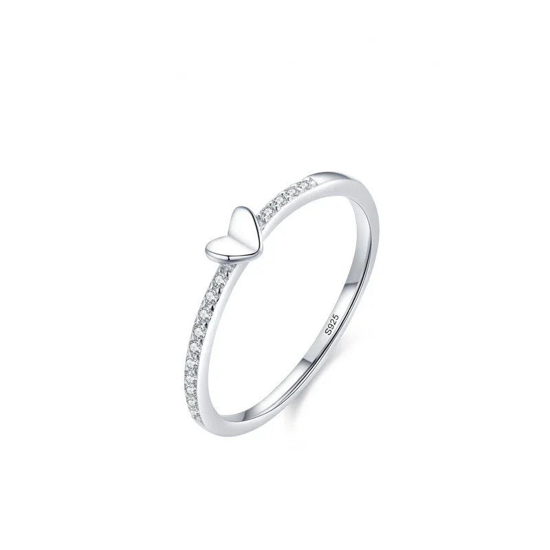 Stl S925 Anello Cuore In Argento Sterling Per Cross Border Amazon Fashion Love Zircone Anello Chiuso Per Le Donne