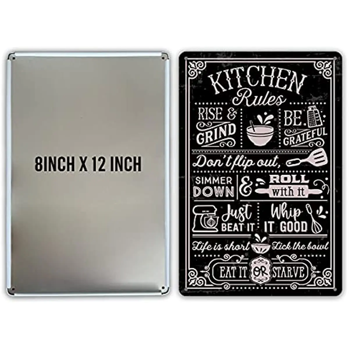 QIONGQI Funny Kitchen Quote If I Have to Stir It It's Homemade Metal Tin  Sign Wall Decor Retro Kitchen Signs with Sayings for Home Kitchen Decor  Gifts