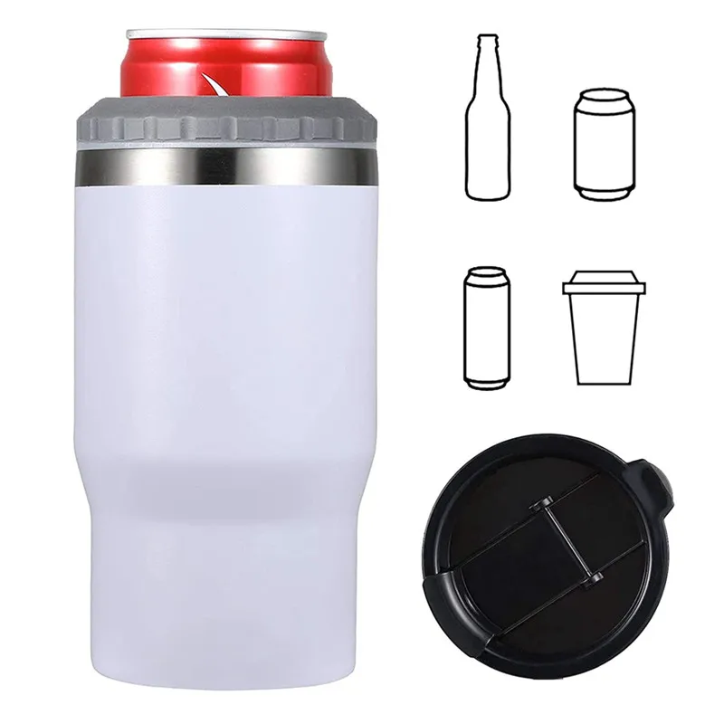 60pcs 4 in 1 Coffee Cup 14oz Can Cooler Tumbler Cups Stainless Steel 12oz  Slim Cold Beer Bottle Insulated By Ocean Freight - AliExpress