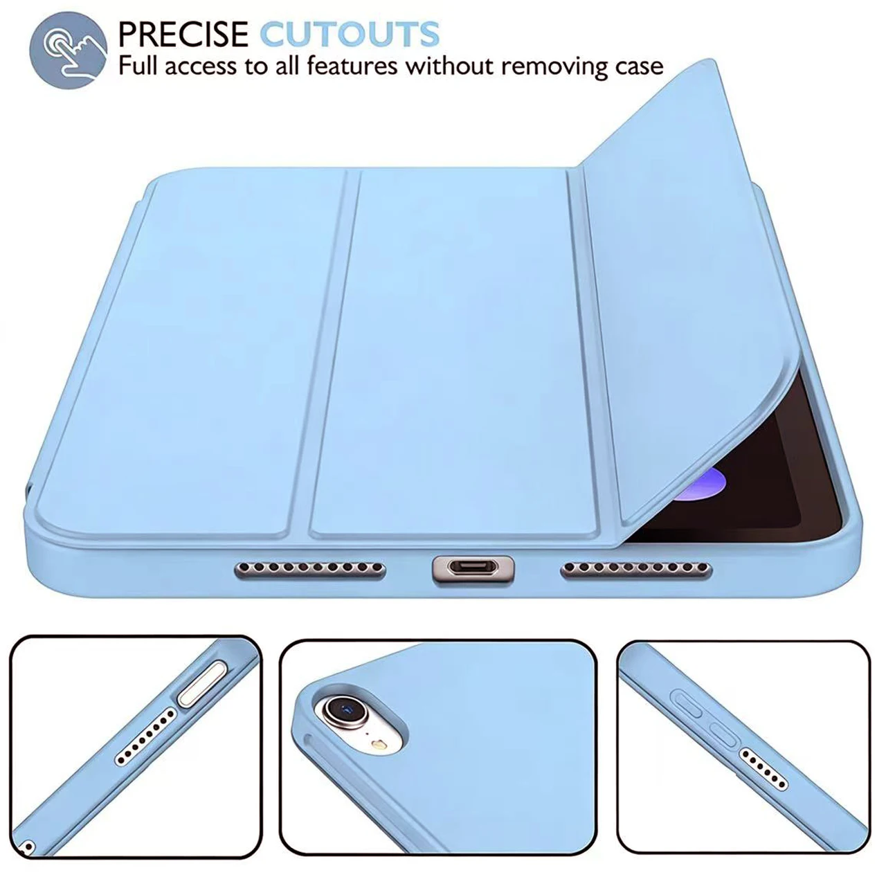 Premium PU Leather Flip Smart Cover with Magnetic Stand and Auto Wake/Sleep Feature