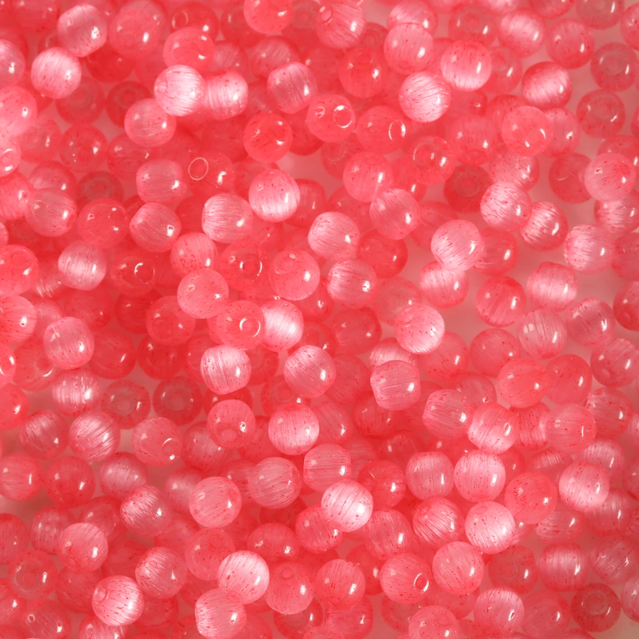 Vibrant Orange Cat Eye Glass Beads